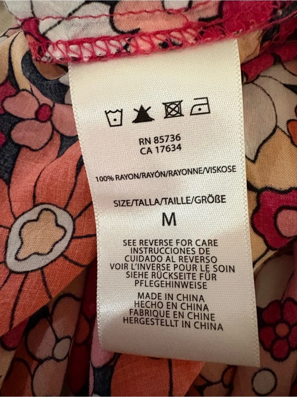 Michael Kors Floral V-Neck Tunic in Coral, Pink & Orange